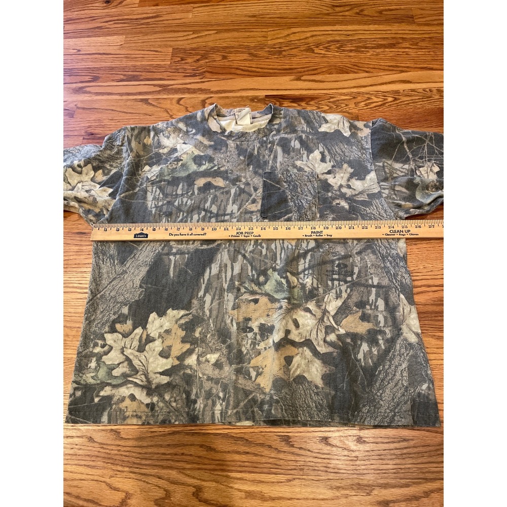Y2K VTG Jerzees Mens T-Shirt XL Camo Long Sleeve Outdoors Pocket Hunting Tee - Picture 5 of 7